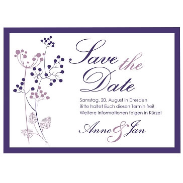 Save the Date Karte Purple Passion - lila