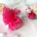 Organzakreis mit Zugband, fuchsia