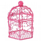 Tischaccessoires in Fuchsia in der Optik einer Voliere