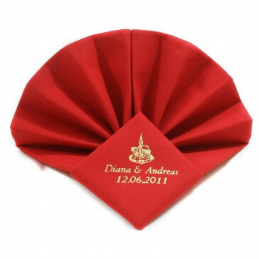 Serviette Dunilin Uni Rot personalisiert
