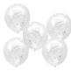 Luftballons mit Konfetti in Weiß
