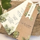 Hochzeitseinladung im Greenery Stil auf Kraftpapier und Botanical Blättern