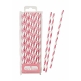 Papier-Trinkhalme Streifen, 30 St., rosa- weiß - Hübsche Trinhalme mit Rosa Streifen 