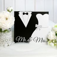 Gästebuch zur Hochzeit, schwarz weiß, Mr & Mrs
