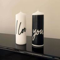 I love you - Design Kerze in Schwarz Weiß, Liebesgeschenk