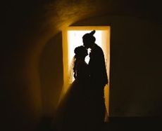 Brautpaar Kuss Schatten