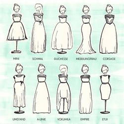 Die Formen eines Brautkleides