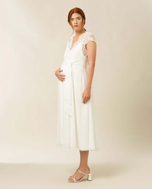 Midi Brautkleid mit Spitze für die schwangere Braut