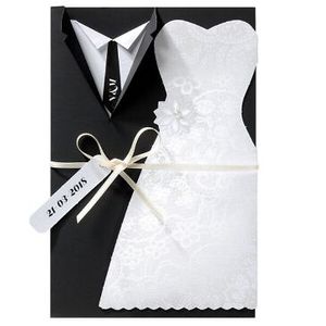 Hochzeitseinladung Braut und Bräutigam, schwarz weiß