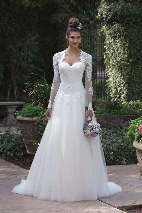 Brautkleid Sincerity 4019 Duchesse Kleid mit langen Ärmeln