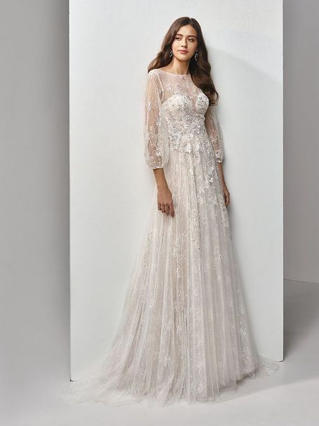 Boho Brautkleid von Beautiful Bridal mit Ärmeln aus Tüll und Spitzenverzierungen