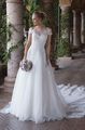 Brautkleid aus Tüll und Spitze, Sincerity 4012 mit abnehmbarer Schleppe