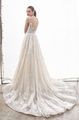 Romantisches Brautkleid von Enzoani Rückenansicht mit Illusion Trägern aus Spitze